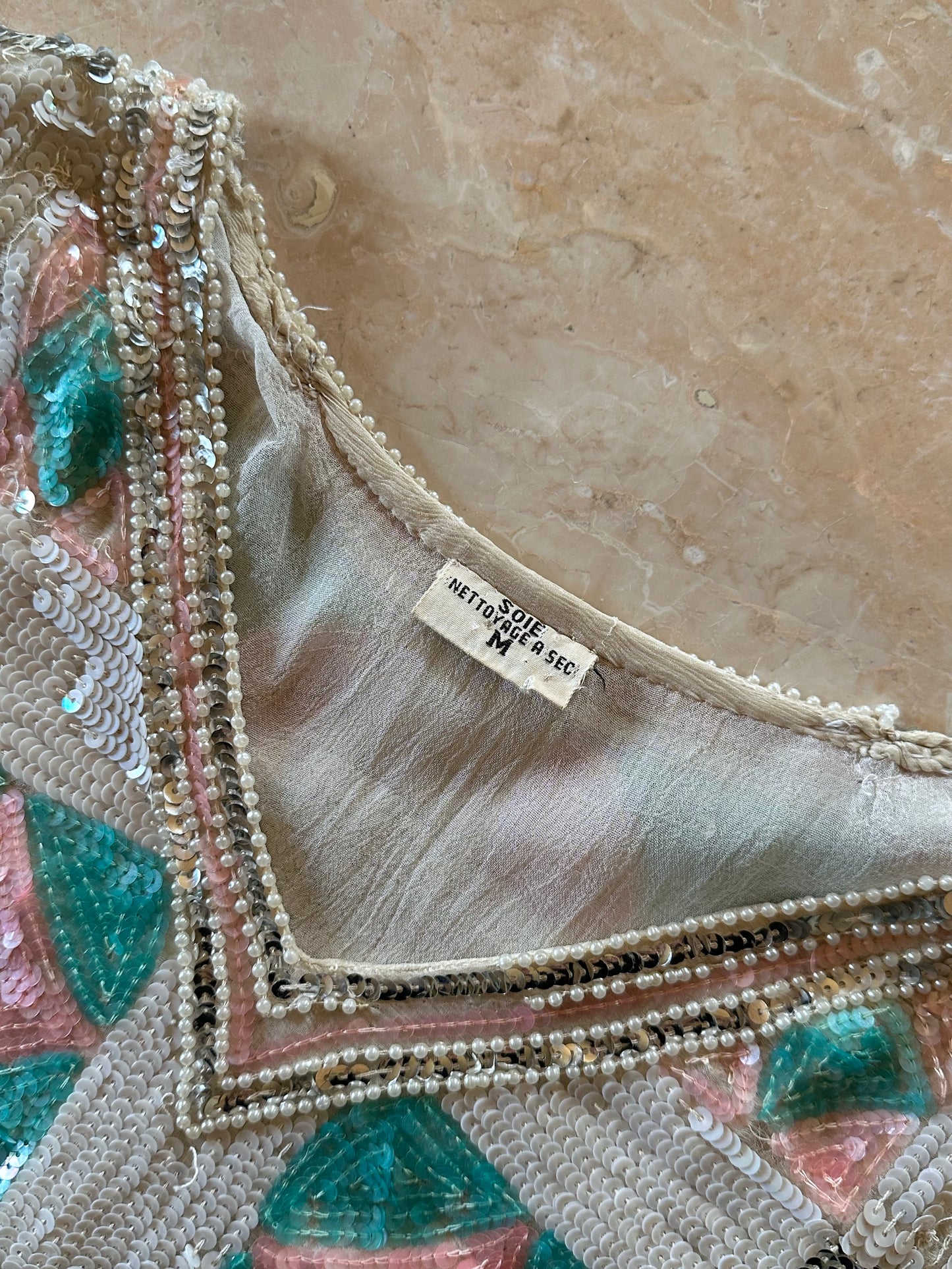 French silk sequins top