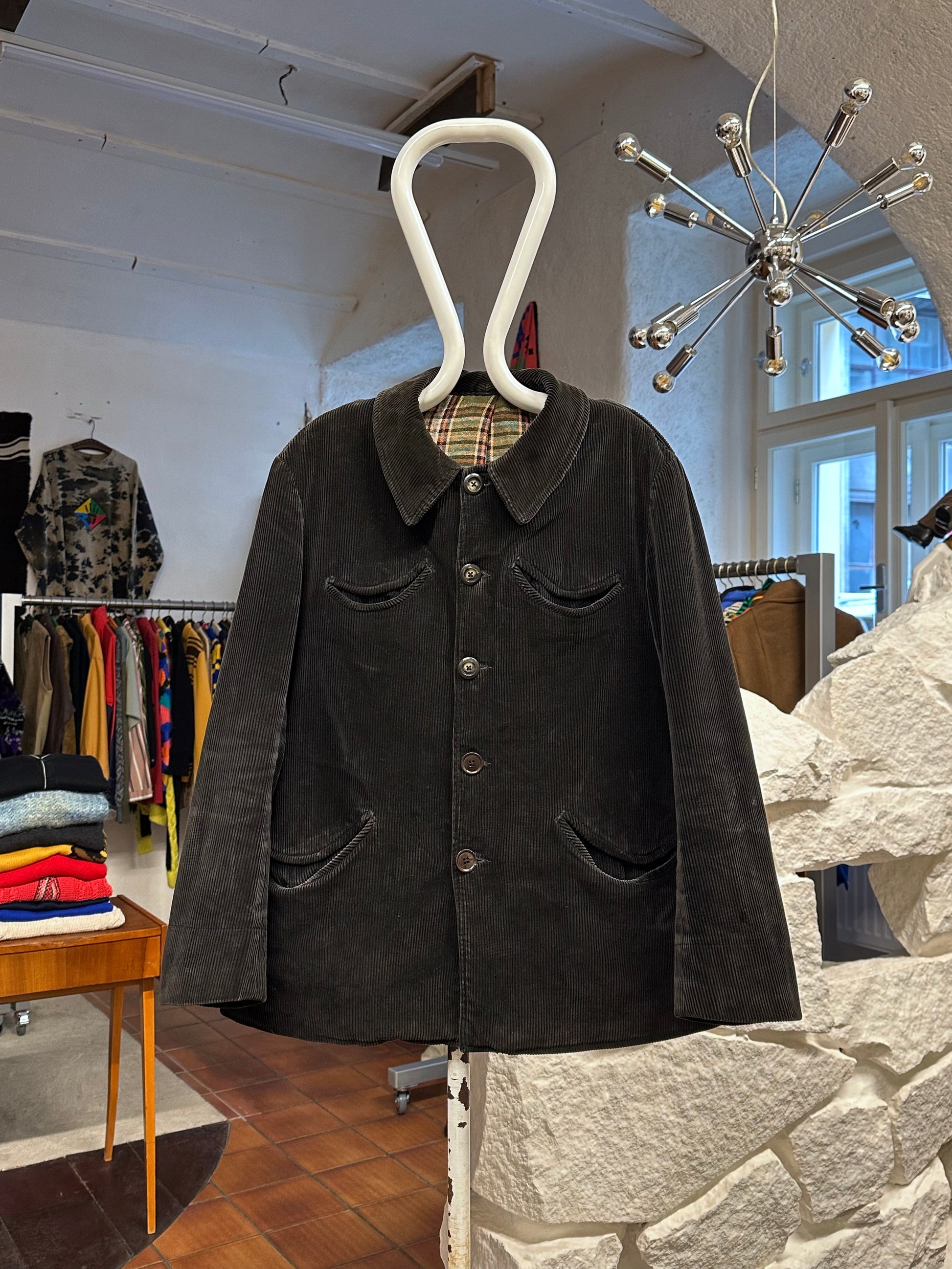 50's 60's 50年代 60年代 Hunting Jacket Made in France French vintage フレンチヴィンテージ Toto Praha 古着屋 プラハ Prague Vintage store Vintage clothing ハンティングジャケット フレンチワーク フランス買い付け 古着 ユーロ古着 ヨーロッパ古着 フランス古着 古着卸 Black corduroy コーデュロイ 黒