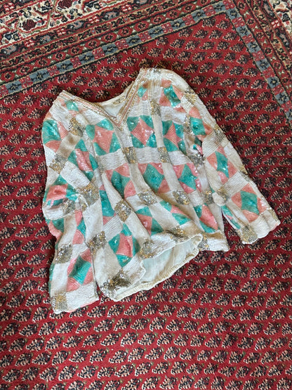 French silk sequins top