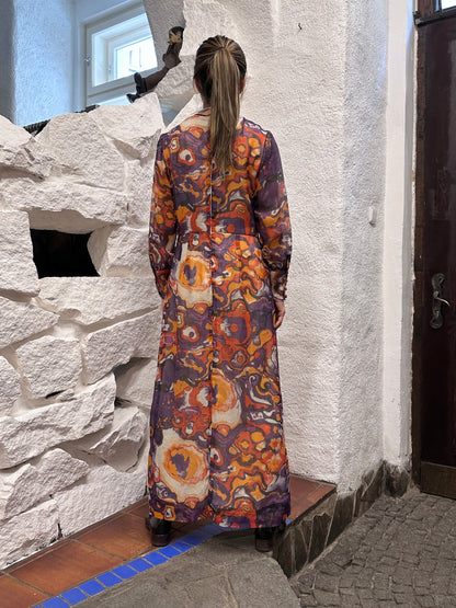 70s abstract art dress