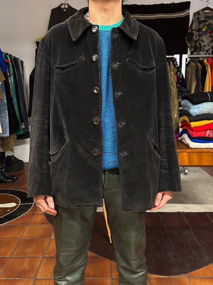 50's 60's 50年代 60年代 Hunting Jacket Made in France French vintage フレンチヴィンテージ Toto Praha 古着屋 プラハ Prague Vintage store Vintage clothing ハンティングジャケット フレンチワーク フランス買い付け 古着 ユーロ古着 ヨーロッパ古着 フランス古着 古着卸 Black corduroy コーデュロイ 黒
