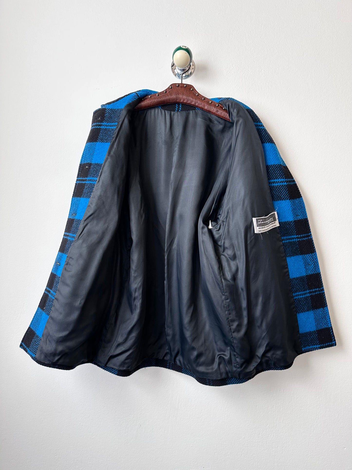 1980s VEB plaid wool coat