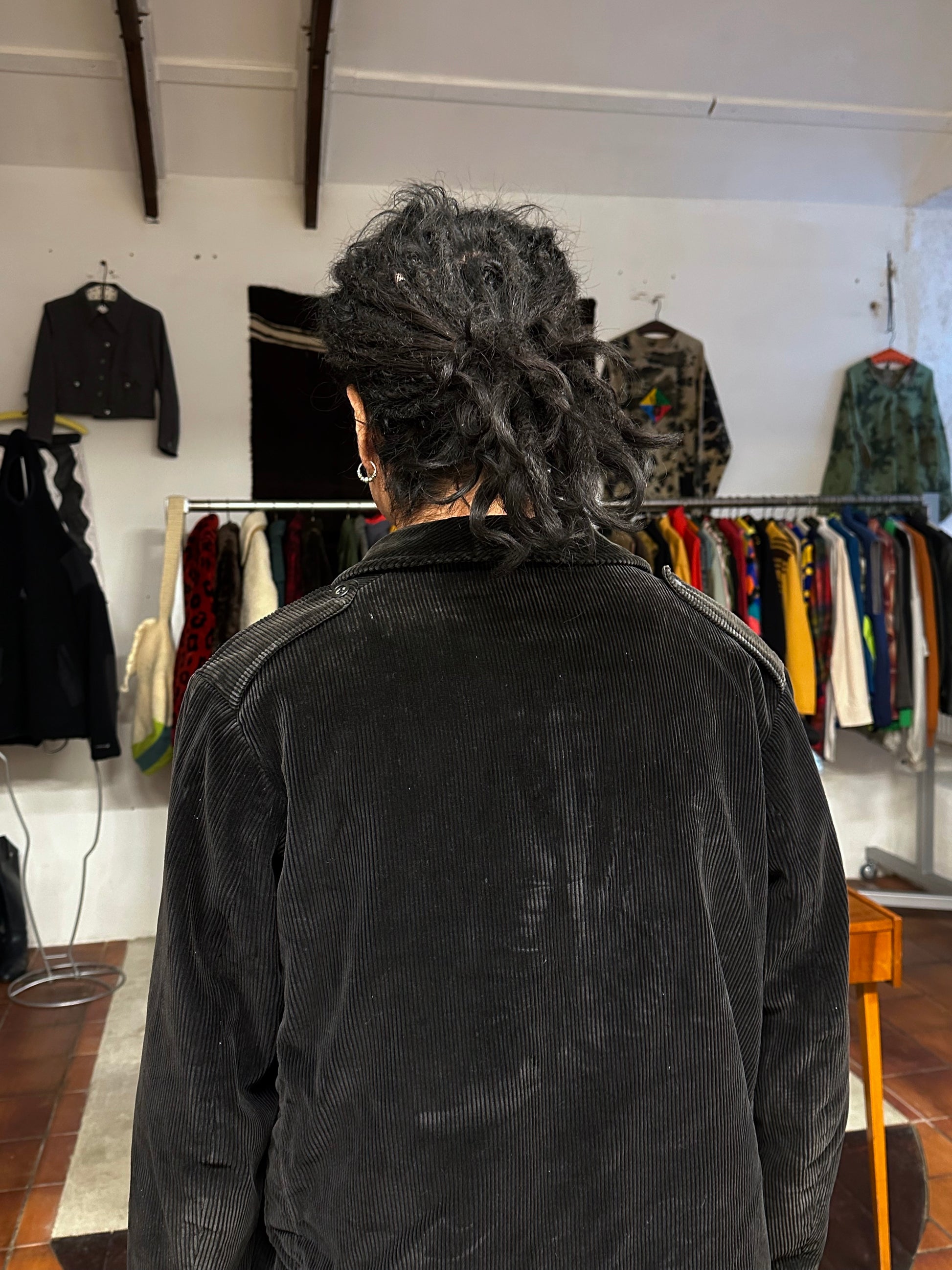 50's 60's 50年代 60年代 Hunting Jacket Made in France French vintage フレンチヴィンテージ Toto Praha 古着屋 プラハ Prague Vintage store Vintage clothing ハンティングジャケット フレンチワーク フランス買い付け 古着 ユーロ古着 ヨーロッパ古着 フランス古着 古着卸 Black corduroy コーデュロイ 黒