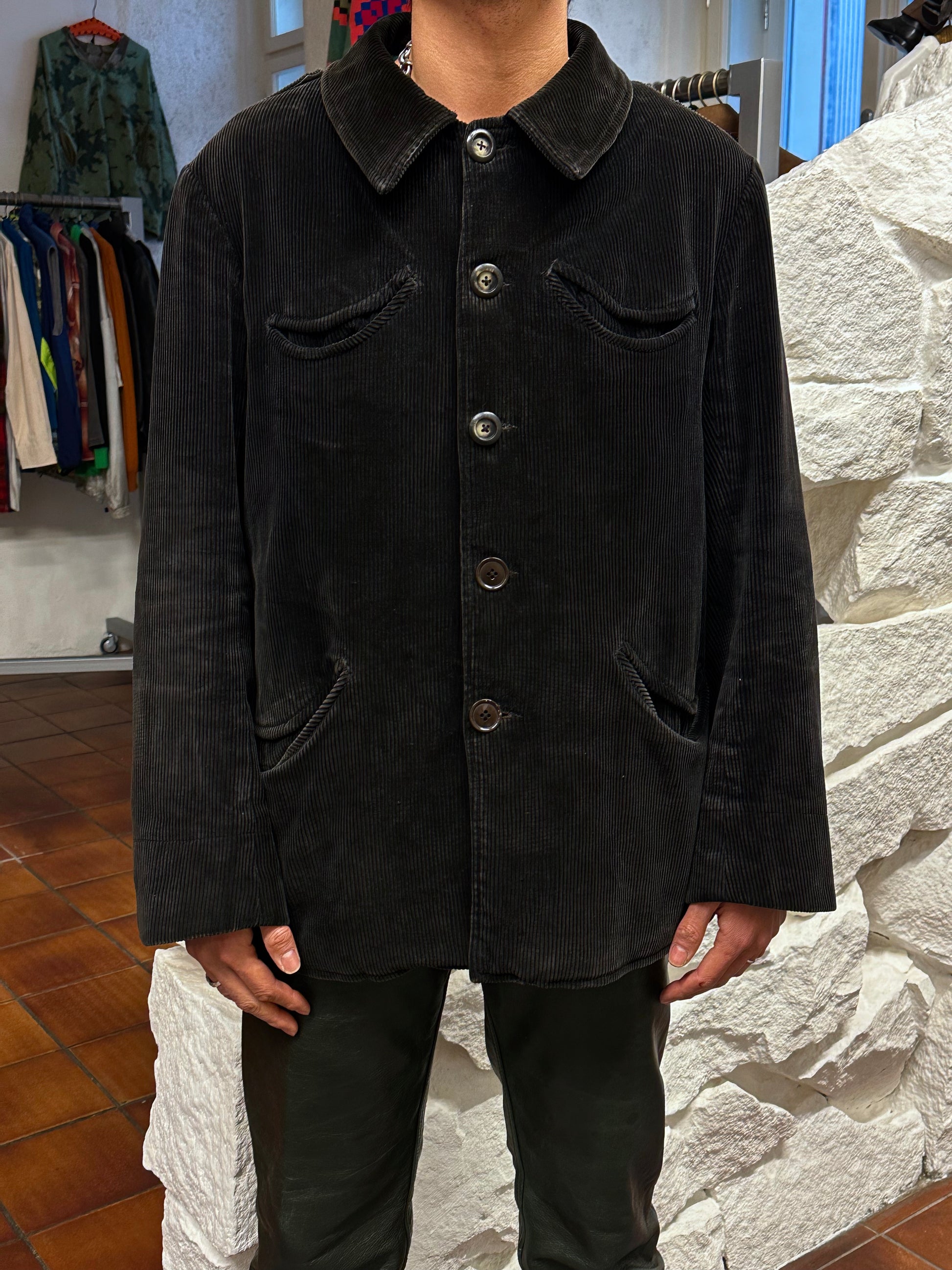 50's 60's 50年代 60年代 Hunting Jacket Made in France French vintage フレンチヴィンテージ Toto Praha 古着屋 プラハ Prague Vintage store Vintage clothing ハンティングジャケット フレンチワーク フランス買い付け 古着 ユーロ古着 ヨーロッパ古着 フランス古着 古着卸 Black corduroy コーデュロイ 黒