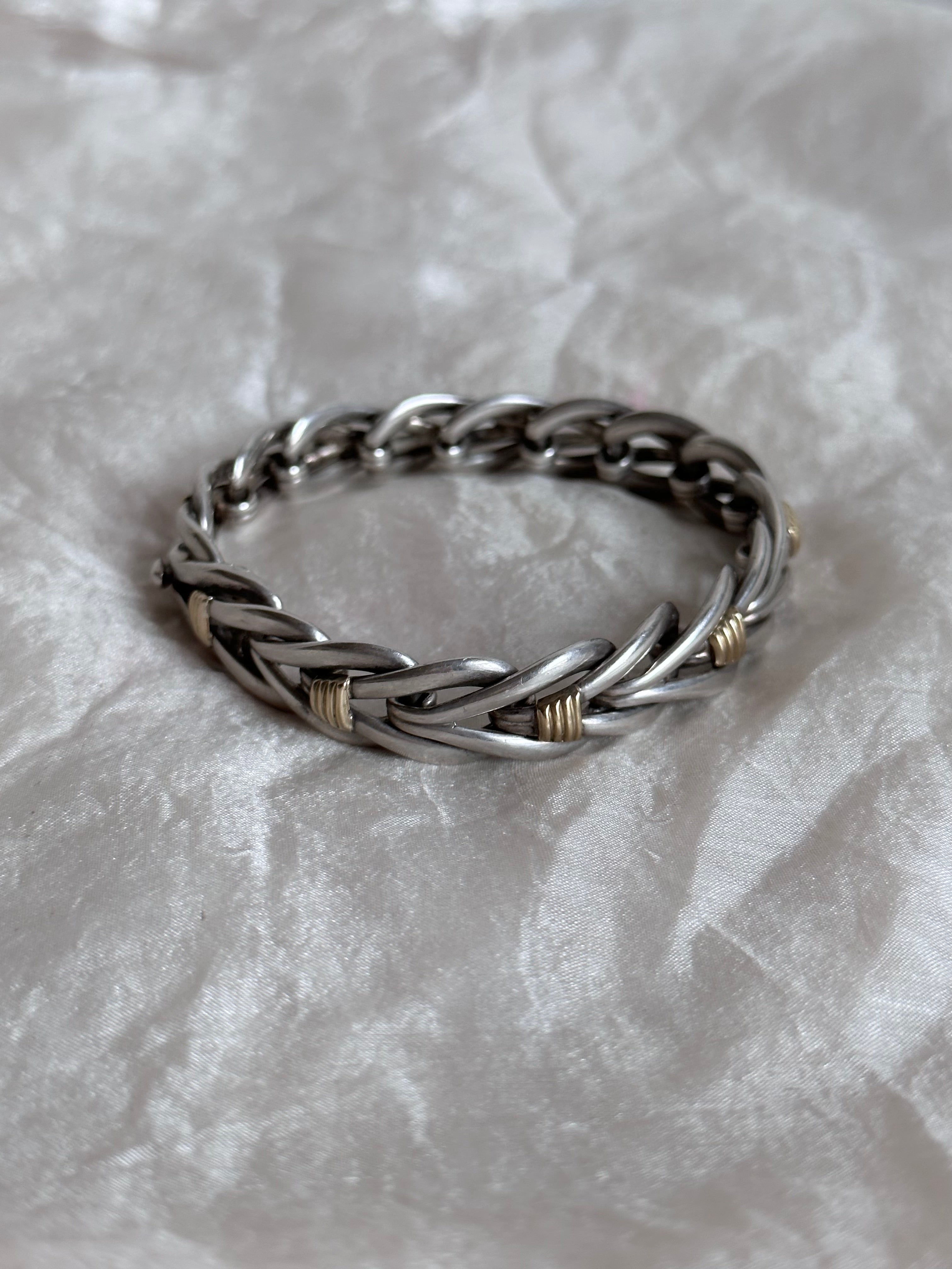 CHRISTOFLE silver and 18K gold chevron bracelet – TOTO