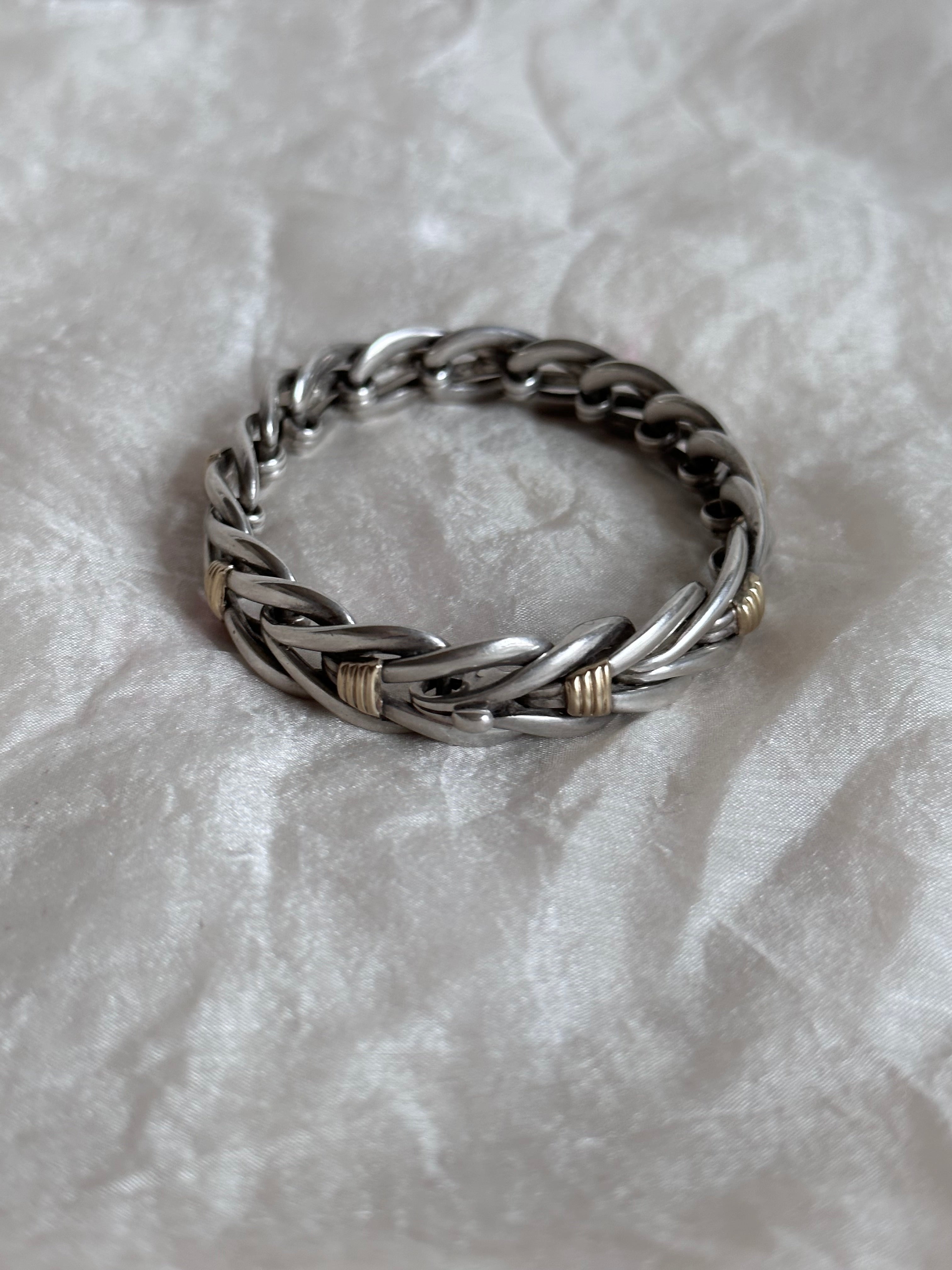 CHRISTOFLE silver and 18K gold chevron bracelet – TOTO CHRISTOFLE silver and 18K gold chevron bracelet – TOTO