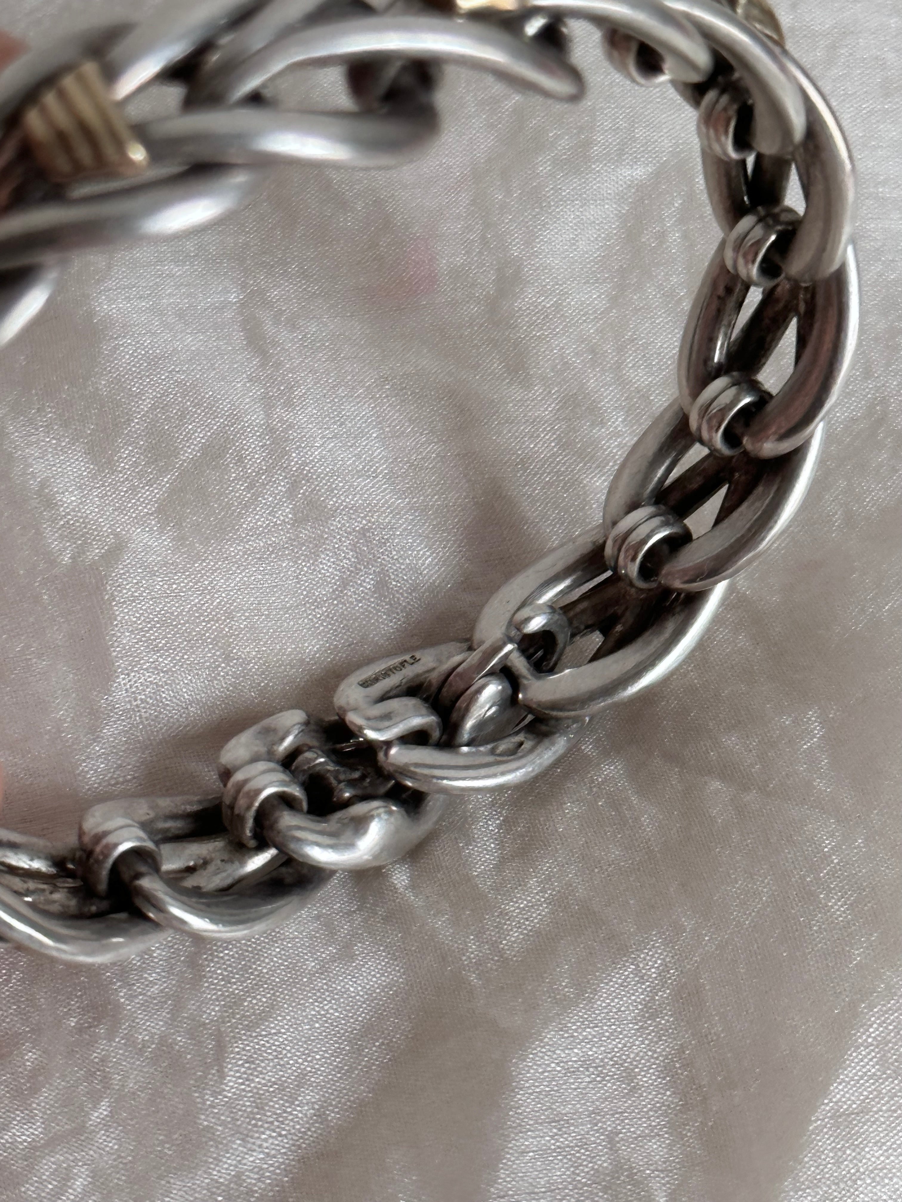 CHRISTOFLE silver and 18K gold chevron bracelet – TOTO