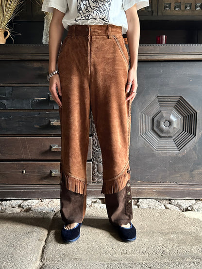 80s Italian suede cowgirl trouser W27