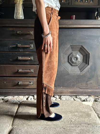 80s Italian suede cowgirl trouser W27