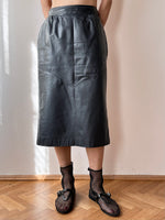 90s leather skirt with zip slit