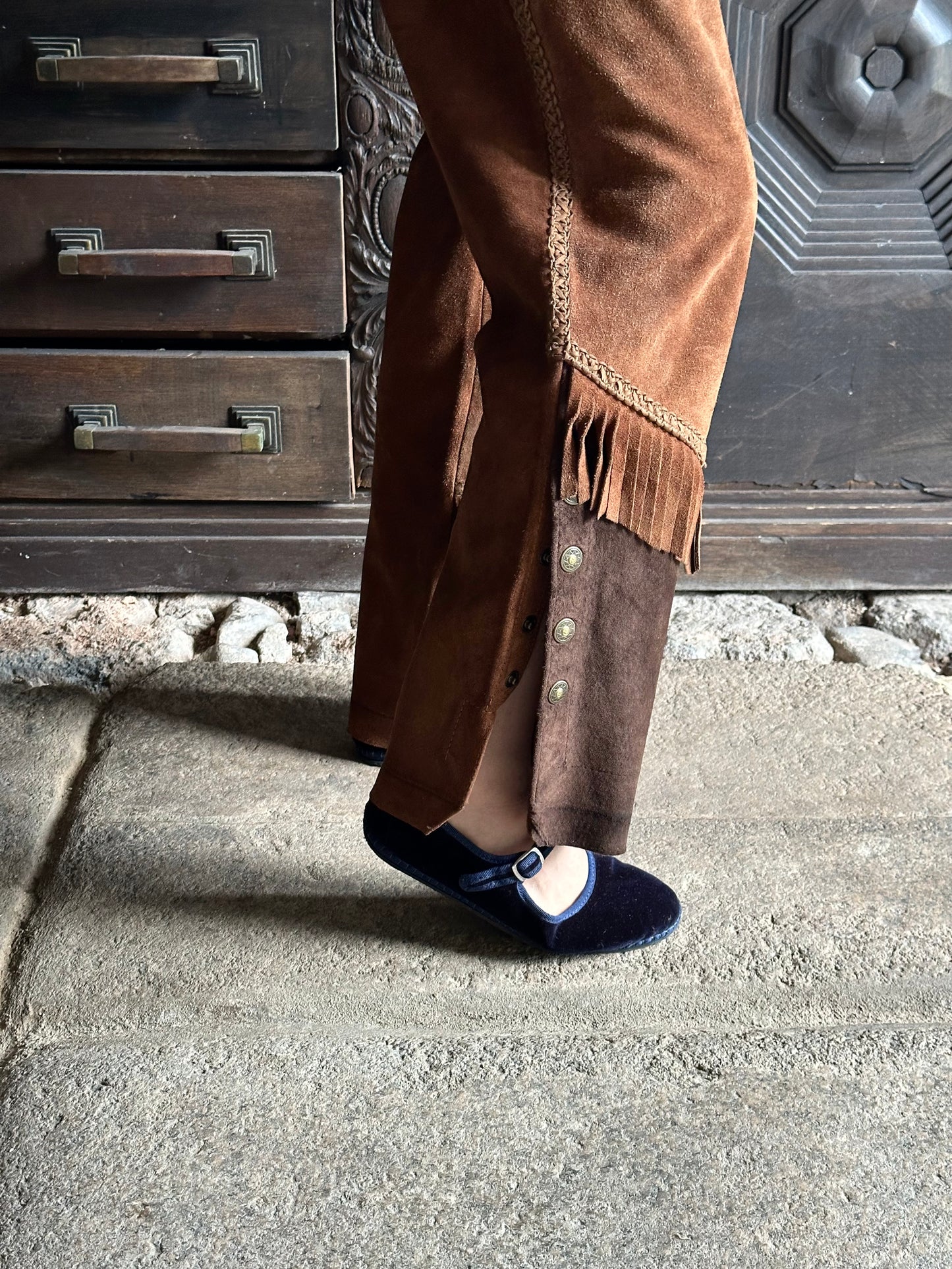 80s Italian suede cowgirl trouser W27