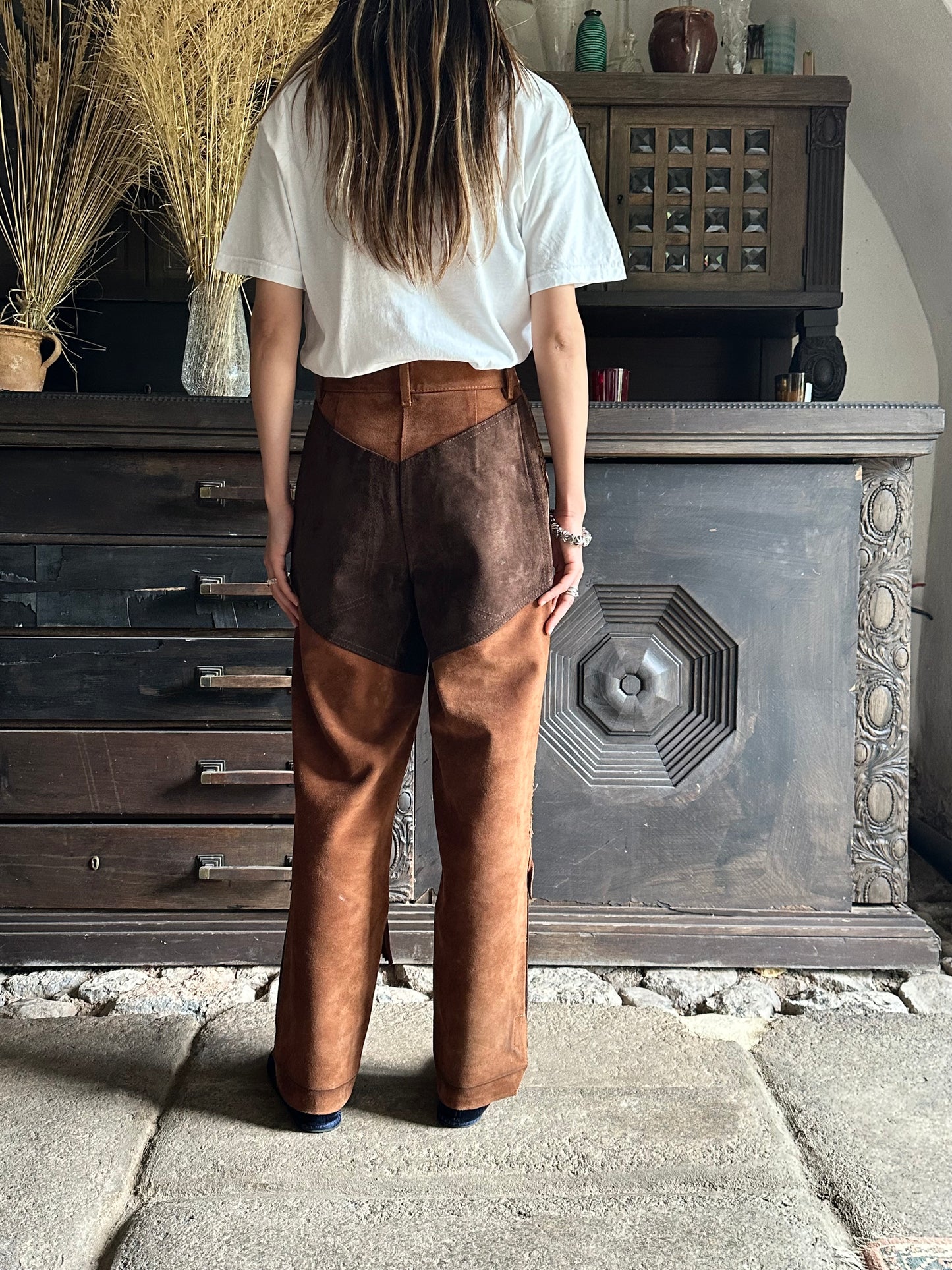 80s Italian suede cowgirl trouser W27