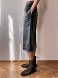 90s leather skirt with zip slit