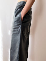 90s leather skirt with zip slit