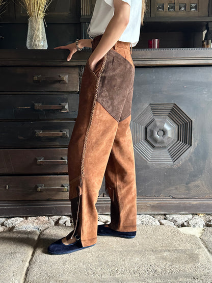 80s Italian suede cowgirl trouser W27