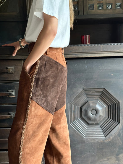 80s Italian suede cowgirl trouser W27