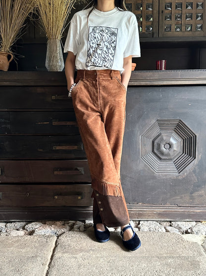 80s Italian suede cowgirl trouser W27