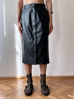 90s leather skirt with zip slit