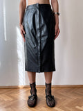 90s leather skirt with zip slit