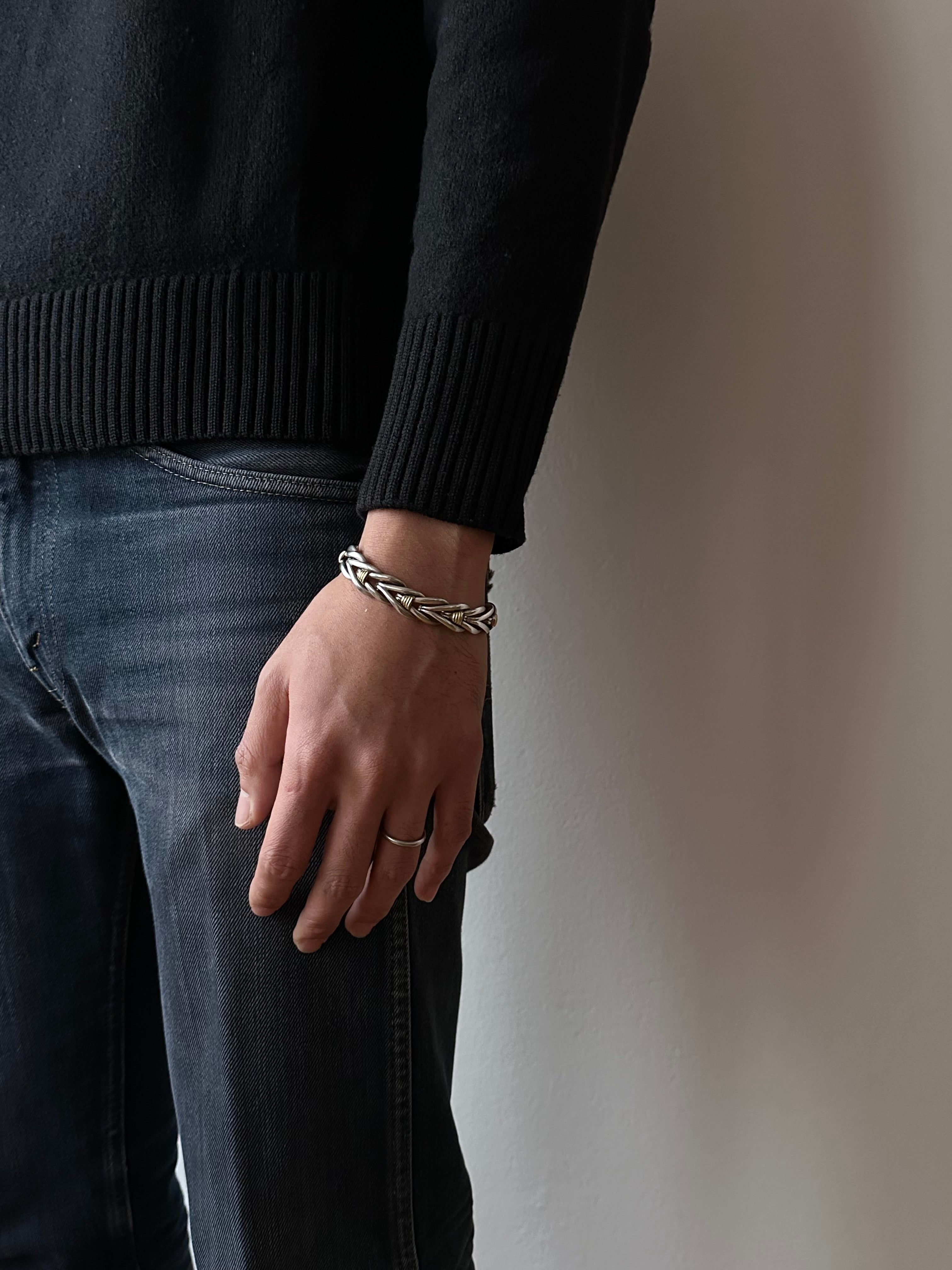 CHRISTOFLE silver and 18K gold chevron bracelet – TOTO CHRISTOFLE silver and 18K gold chevron bracelet – TOTO