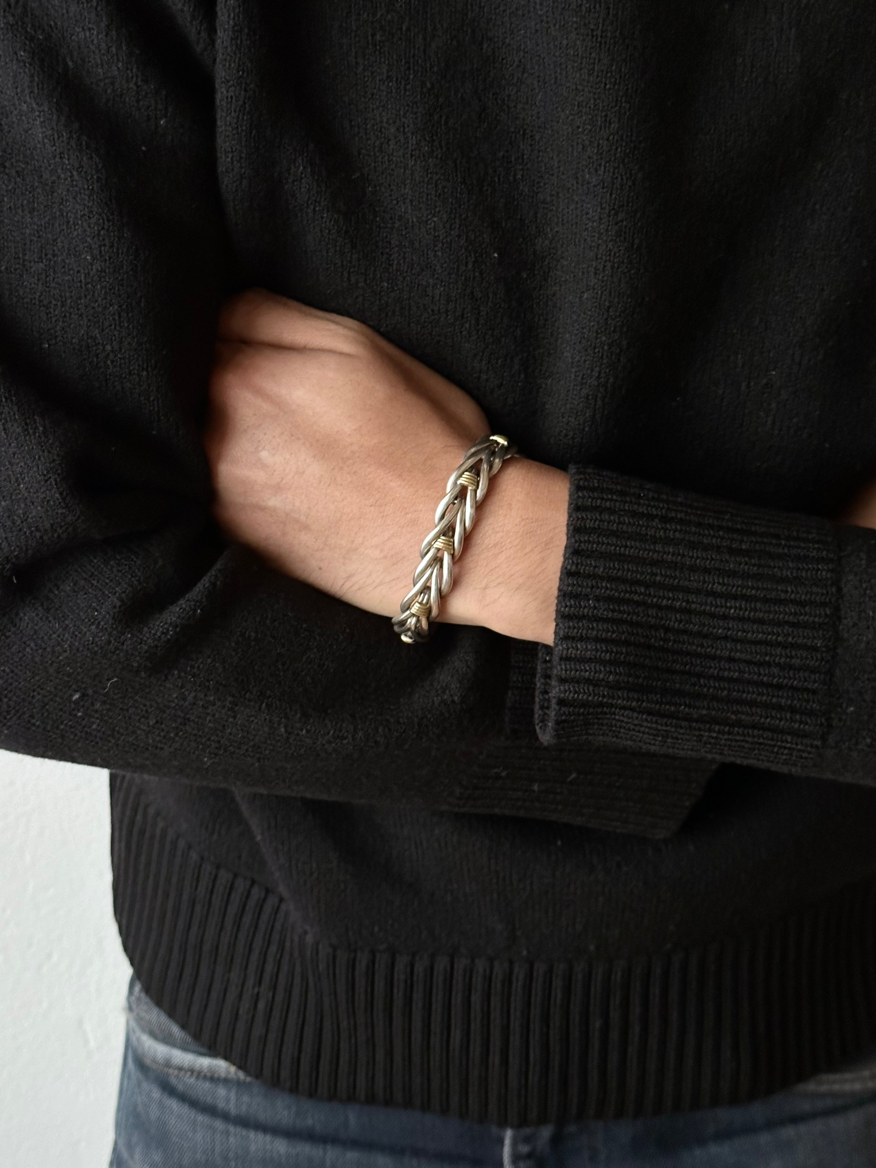 CHRISTOFLE silver and 18K gold chevron bracelet – TOTO
