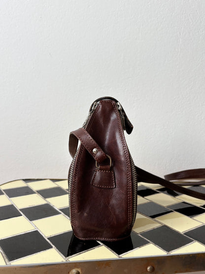 vintage leather tulip bag