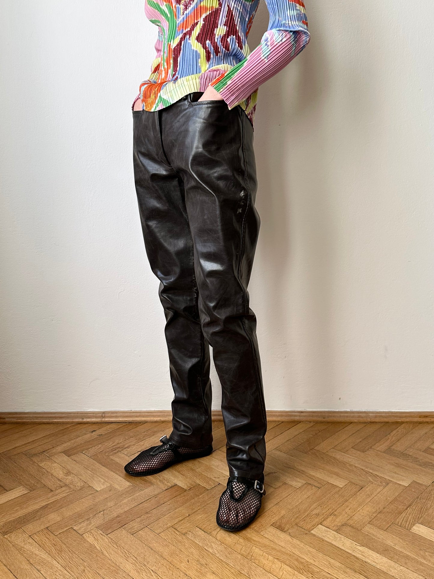 90s Katharine Hamnett coating trouser W29-30