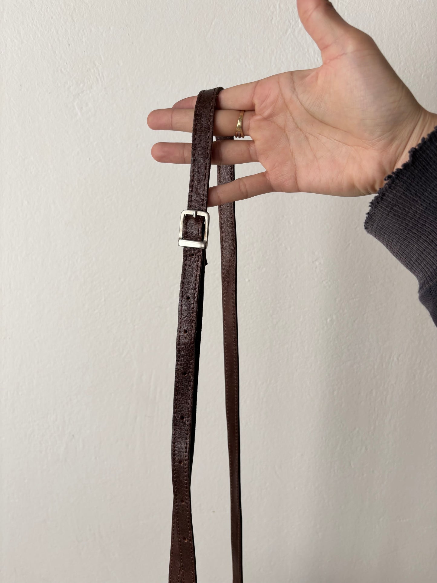 vintage leather tulip bag