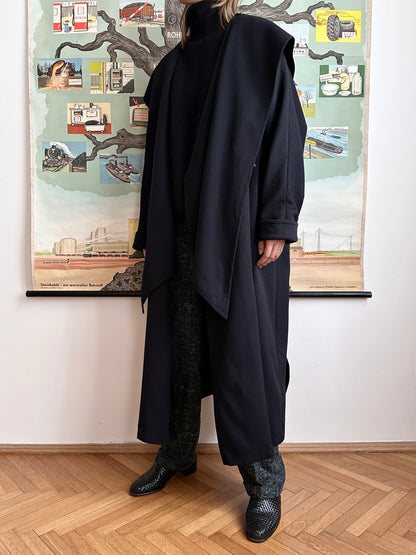 super cool wool coat with detachable hood