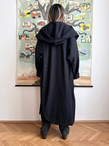super cool wool coat with detachable hood