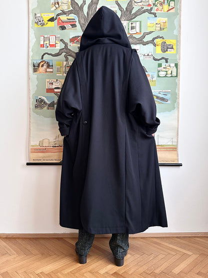 super cool wool coat with detachable hood