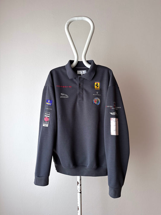 Modern gray cotton/poly knit polo - XL