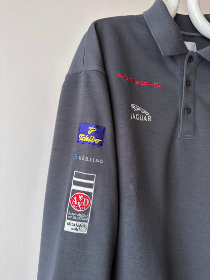 Modern gray cotton/poly knit polo - XL