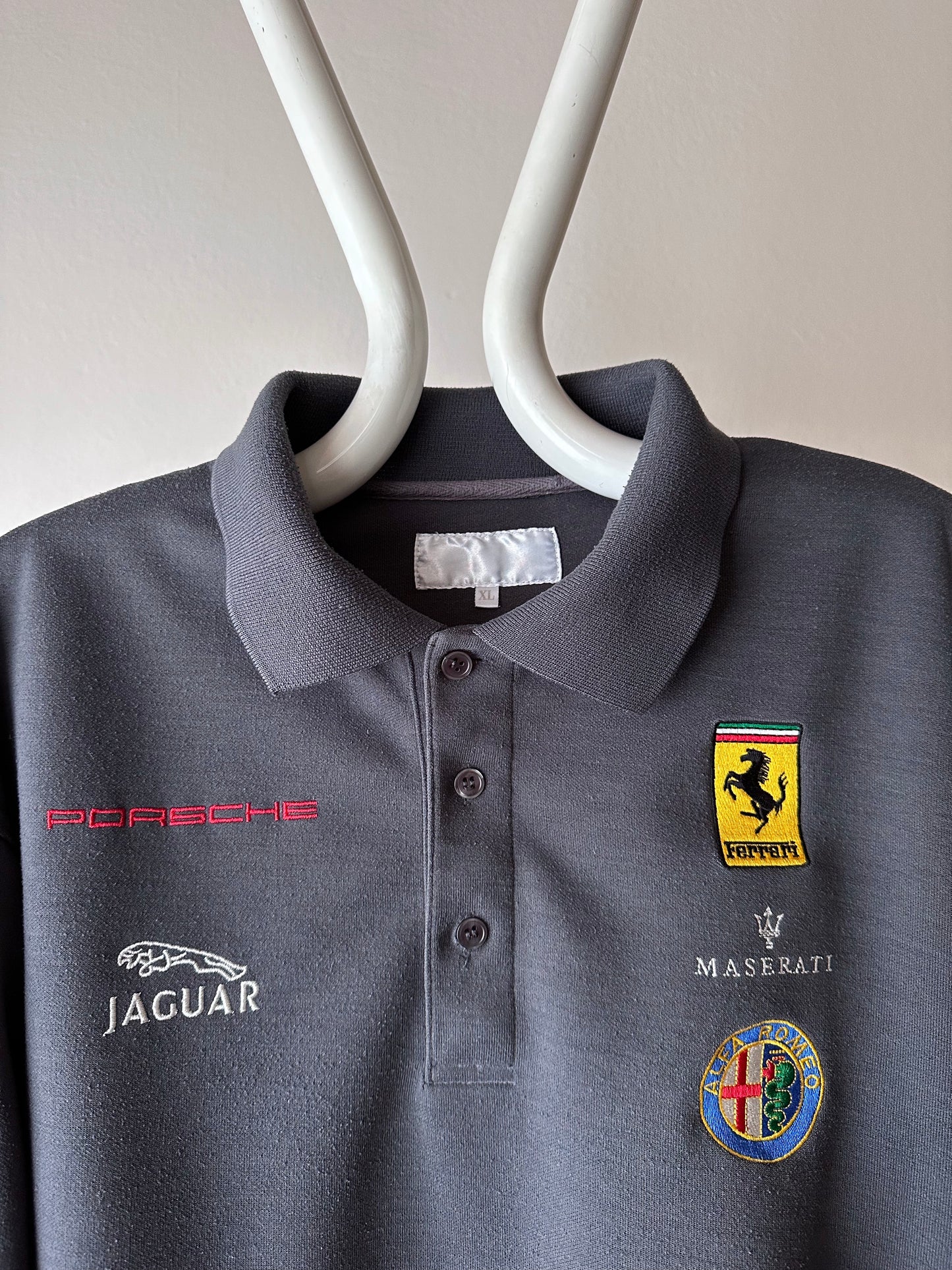 Modern gray cotton/poly knit polo - XL