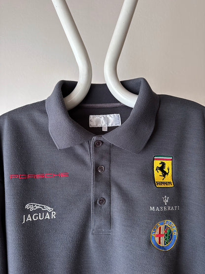 Modern gray cotton/poly knit polo - XL