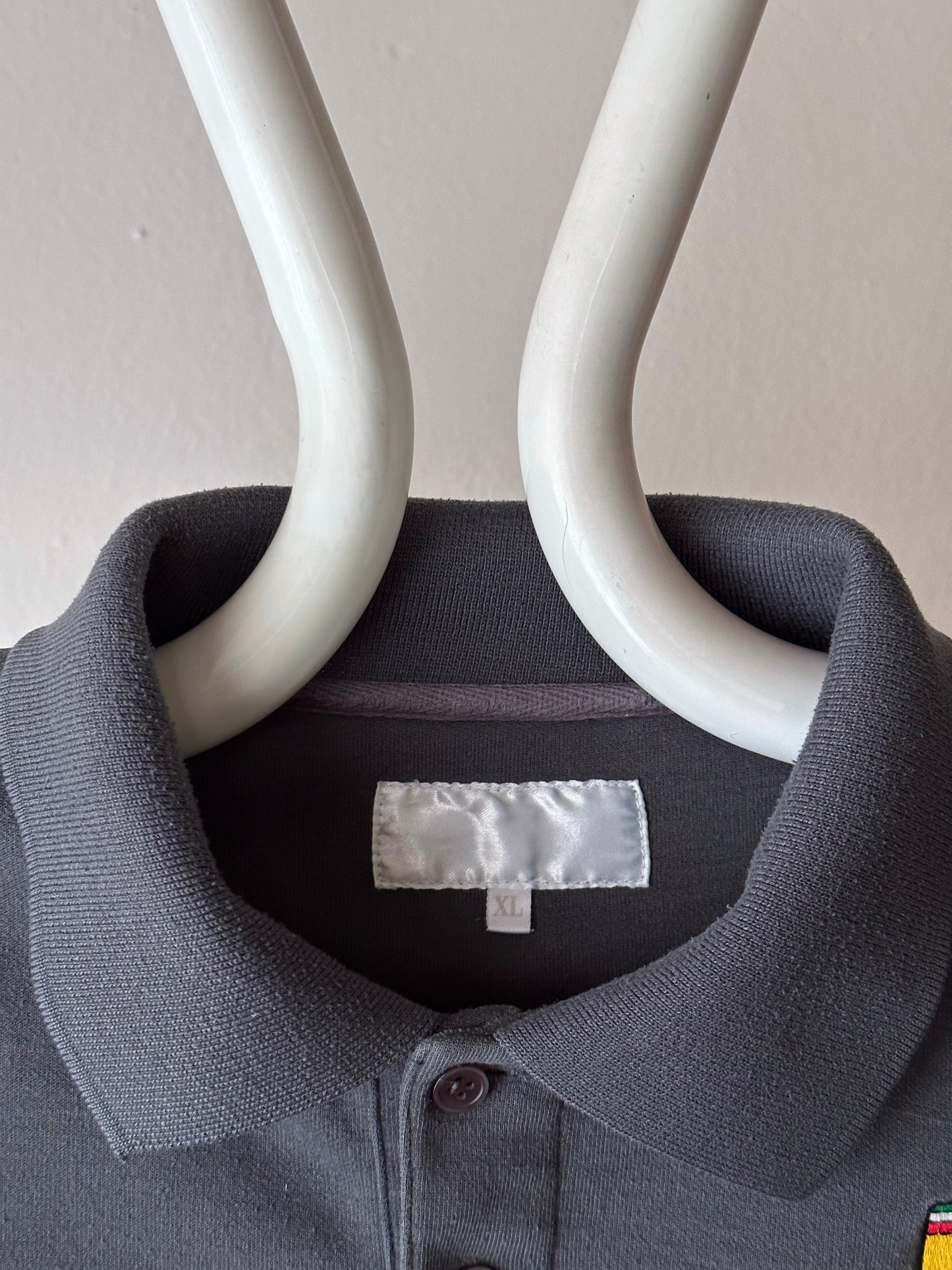 Modern gray cotton/poly knit polo - XL