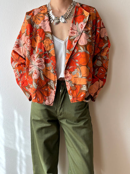energetic flower shirt jacket
