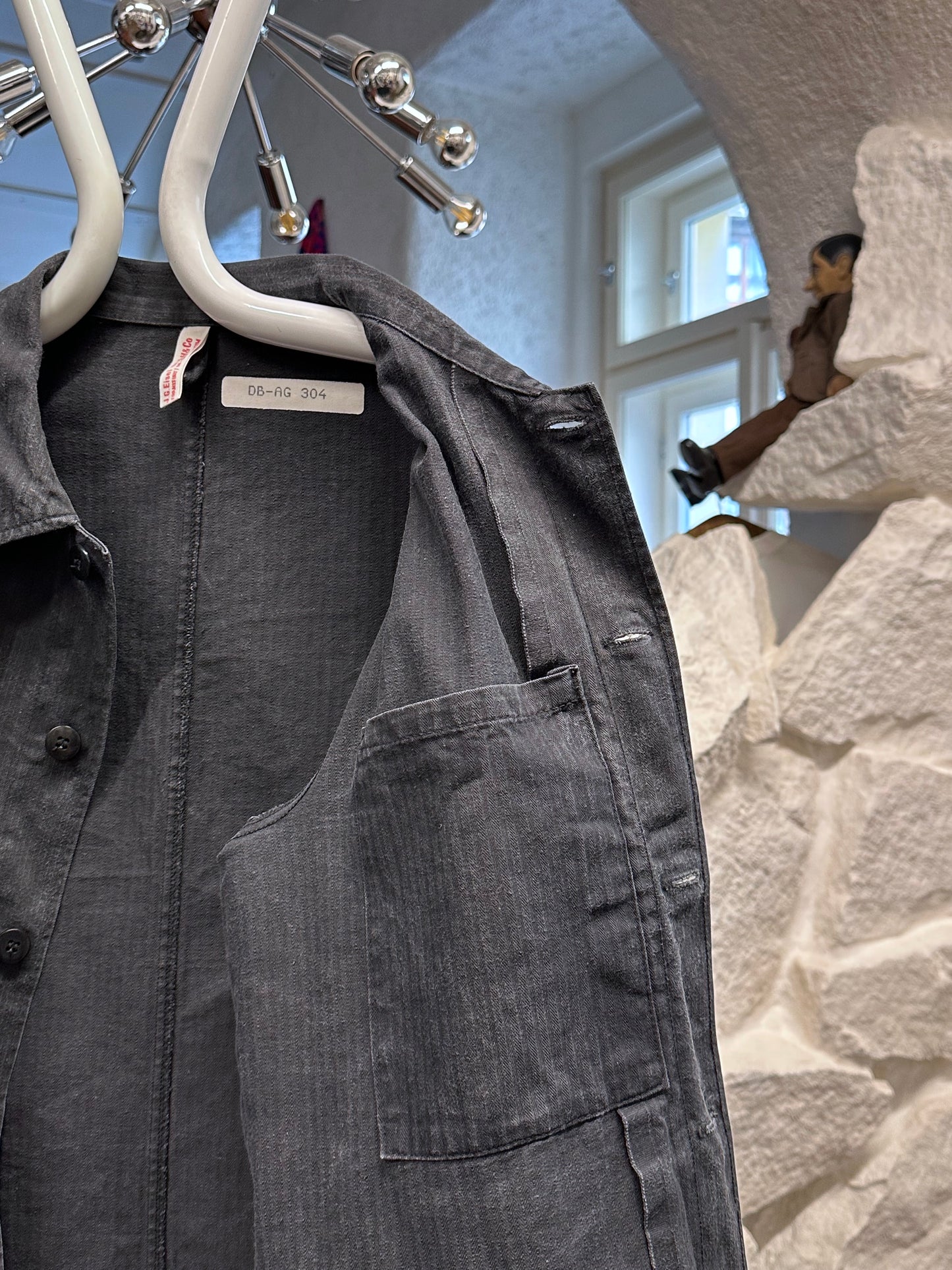 Vintage German black HBT work jkt