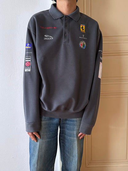 Modern gray cotton/poly knit polo - XL