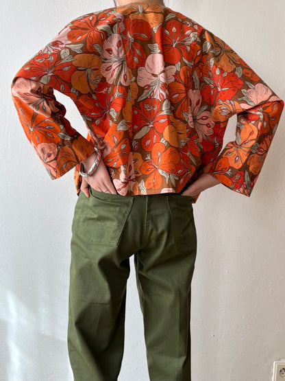 energetic flower shirt jacket