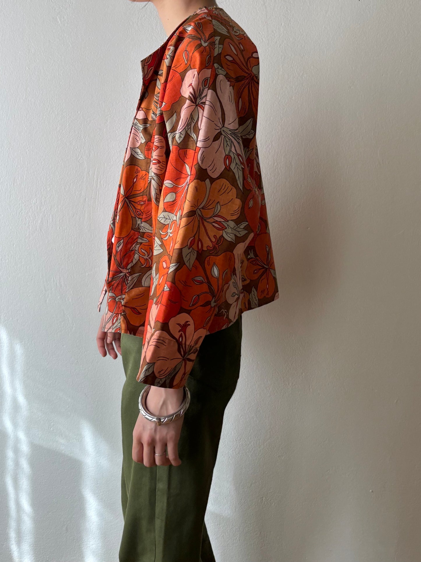 energetic flower shirt jacket