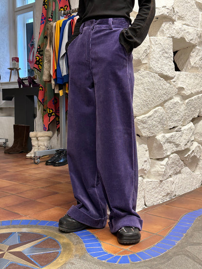 Italy purple cords wide trouser