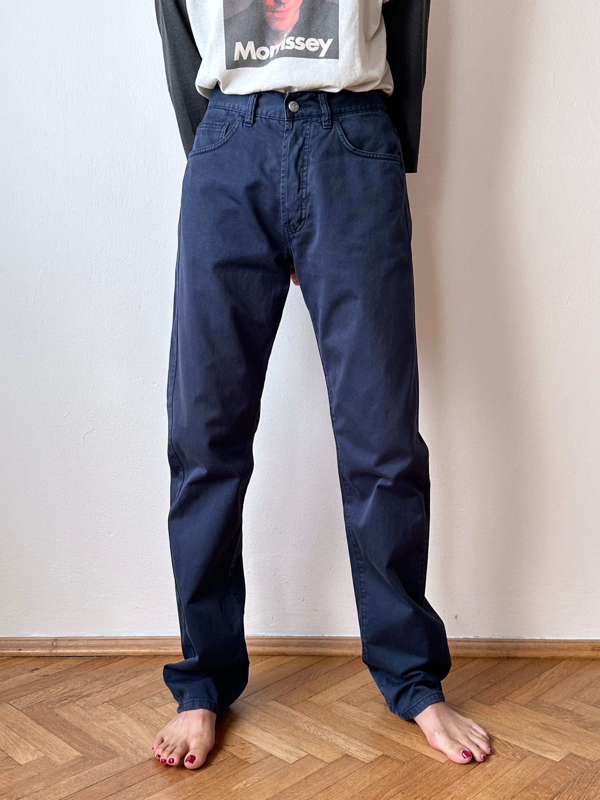 90s Katharine Hamnett Denim 1990s 90's 1990's navy trouser pants button fly キャサリンハムネット