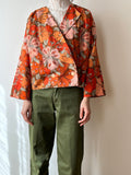 80's 90's flower pattern shirt jacket blouse
