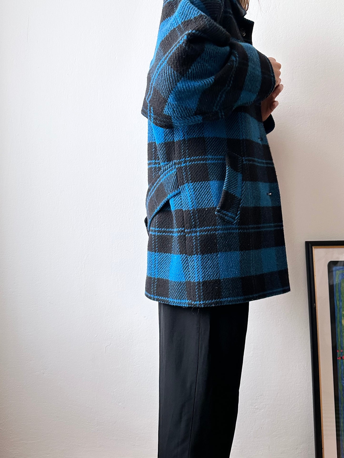 1980s VEB plaid wool coat