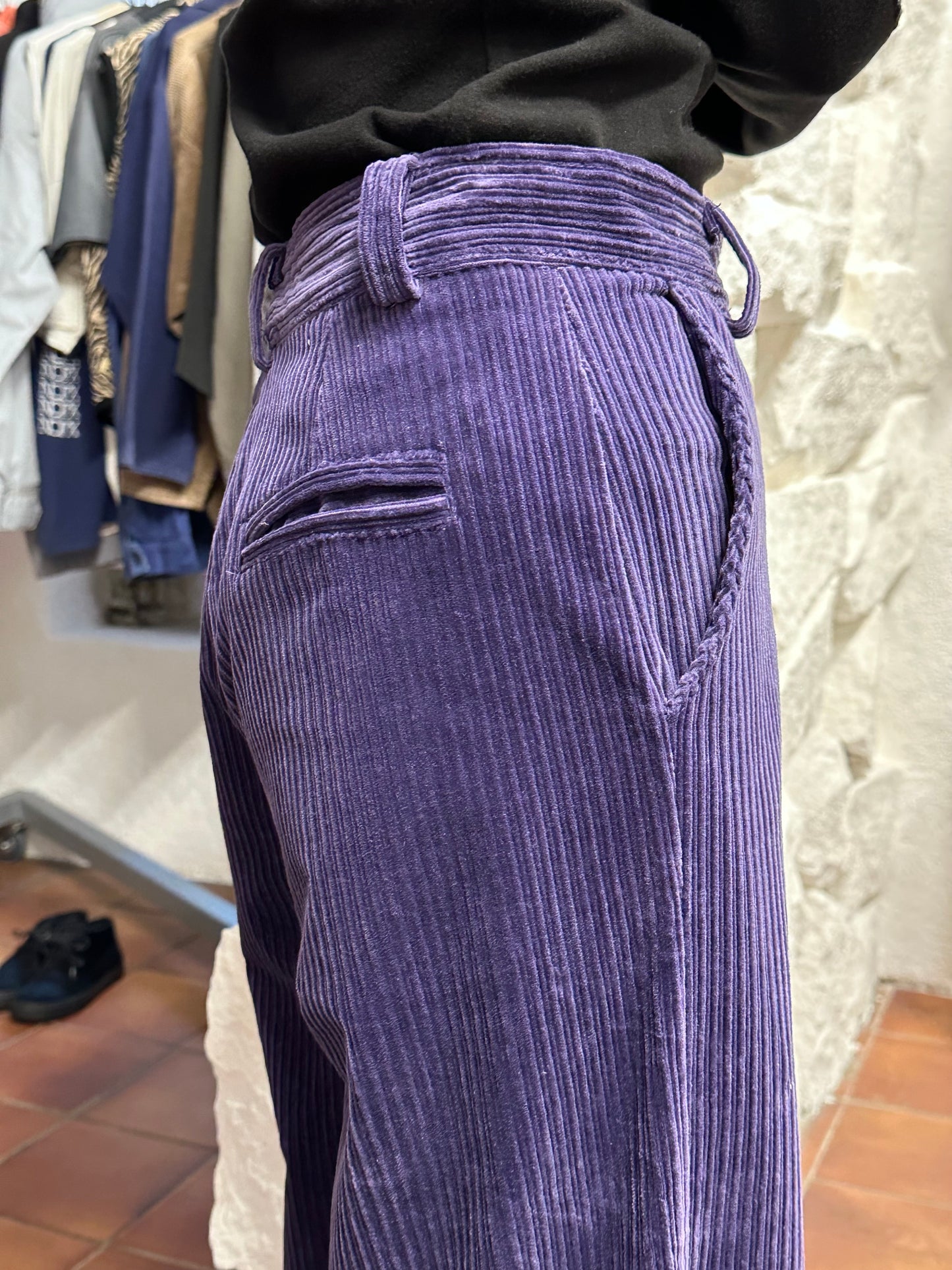 Italy purple cords wide trouser