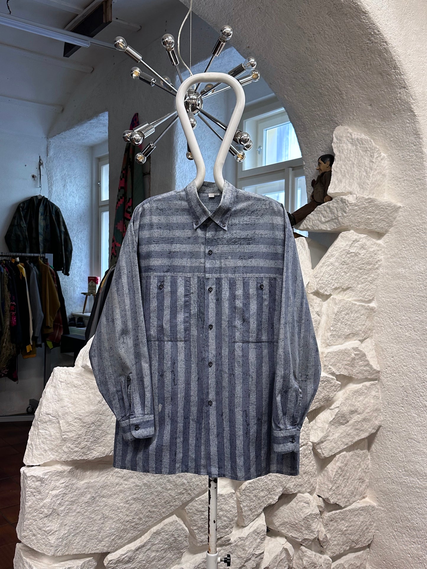 80s German striped shirt