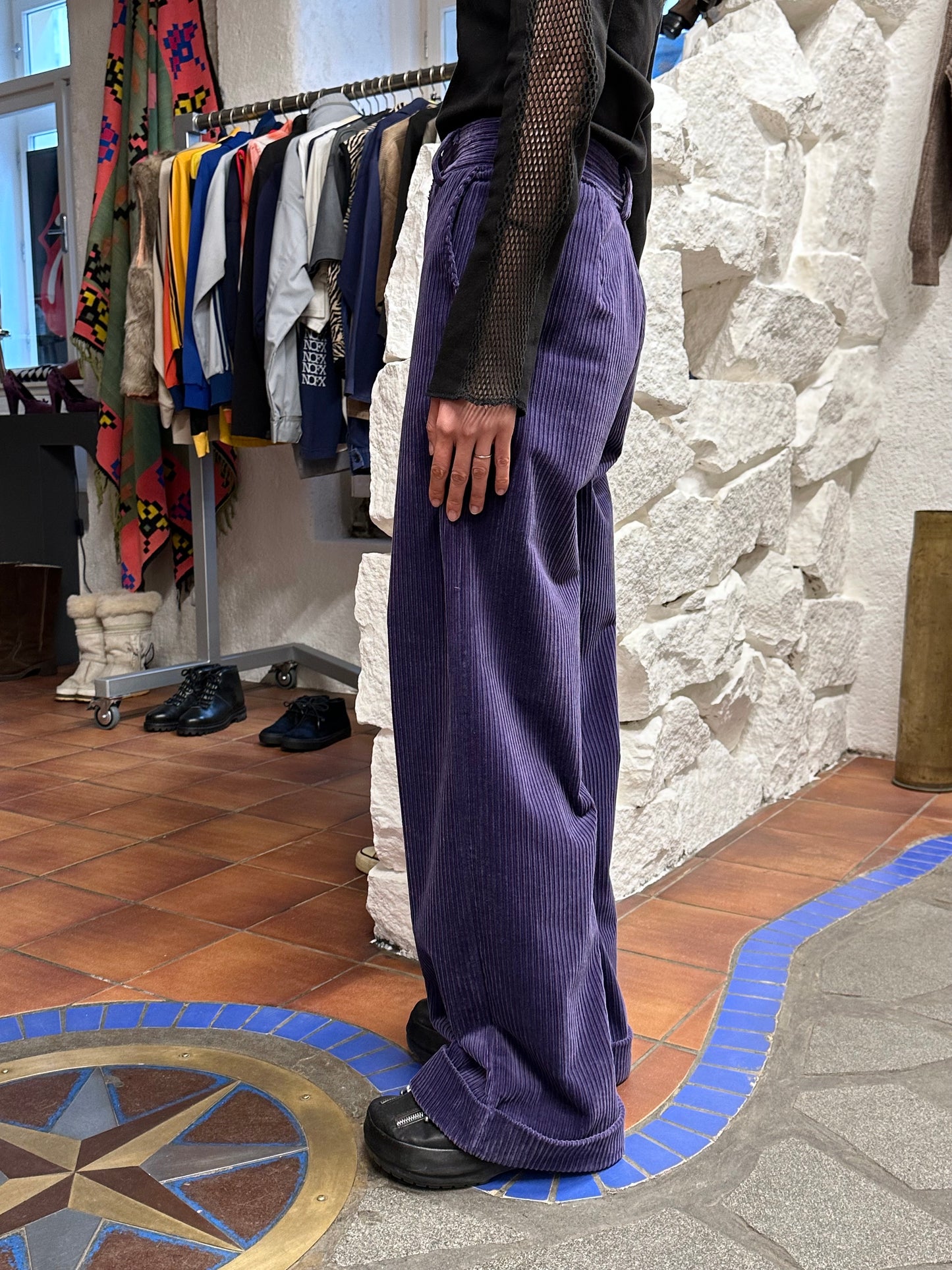 Italy purple cords wide trouser