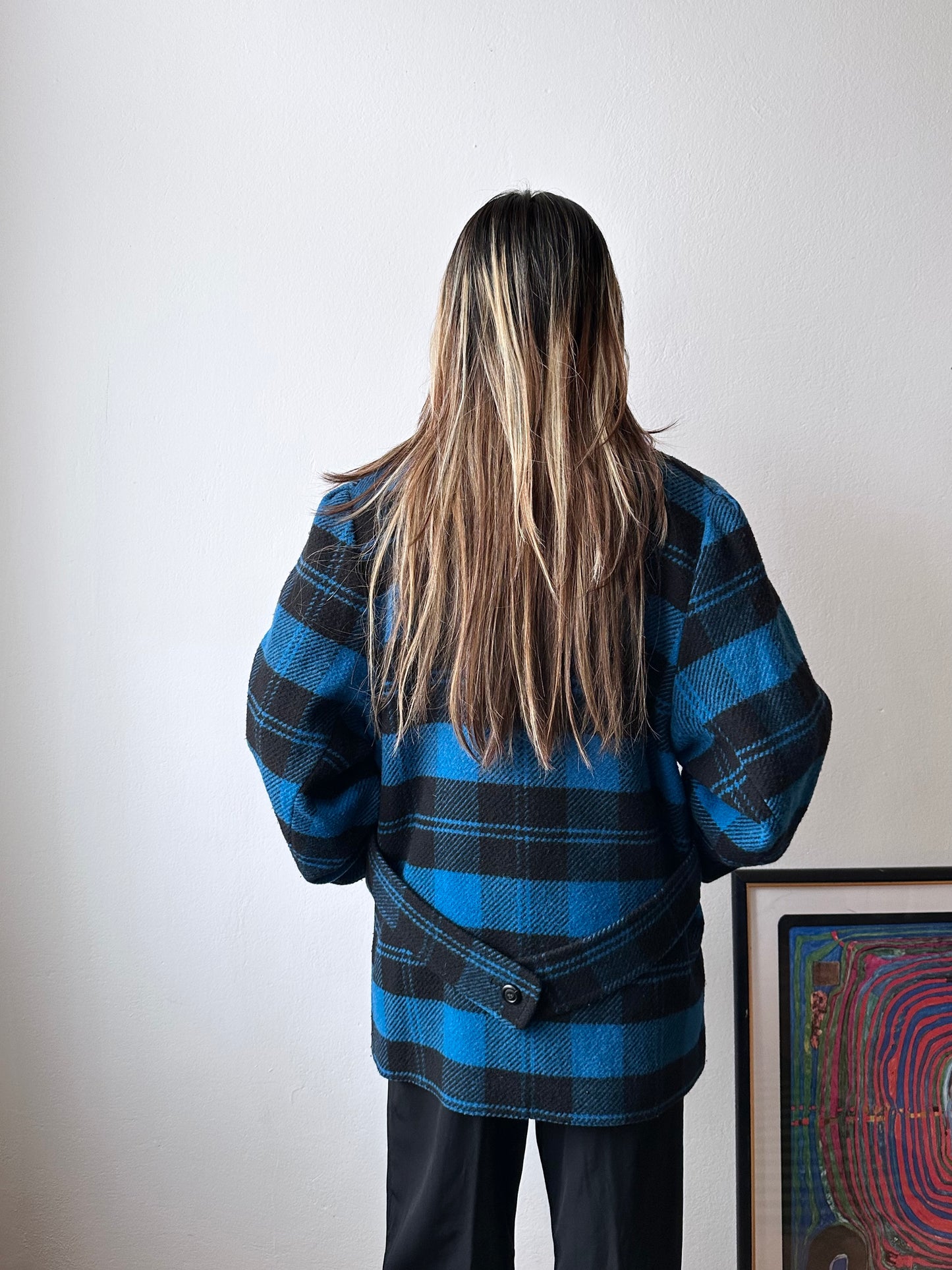 1980s VEB plaid wool coat