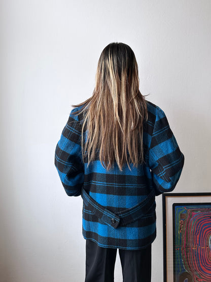 1980s VEB plaid wool coat